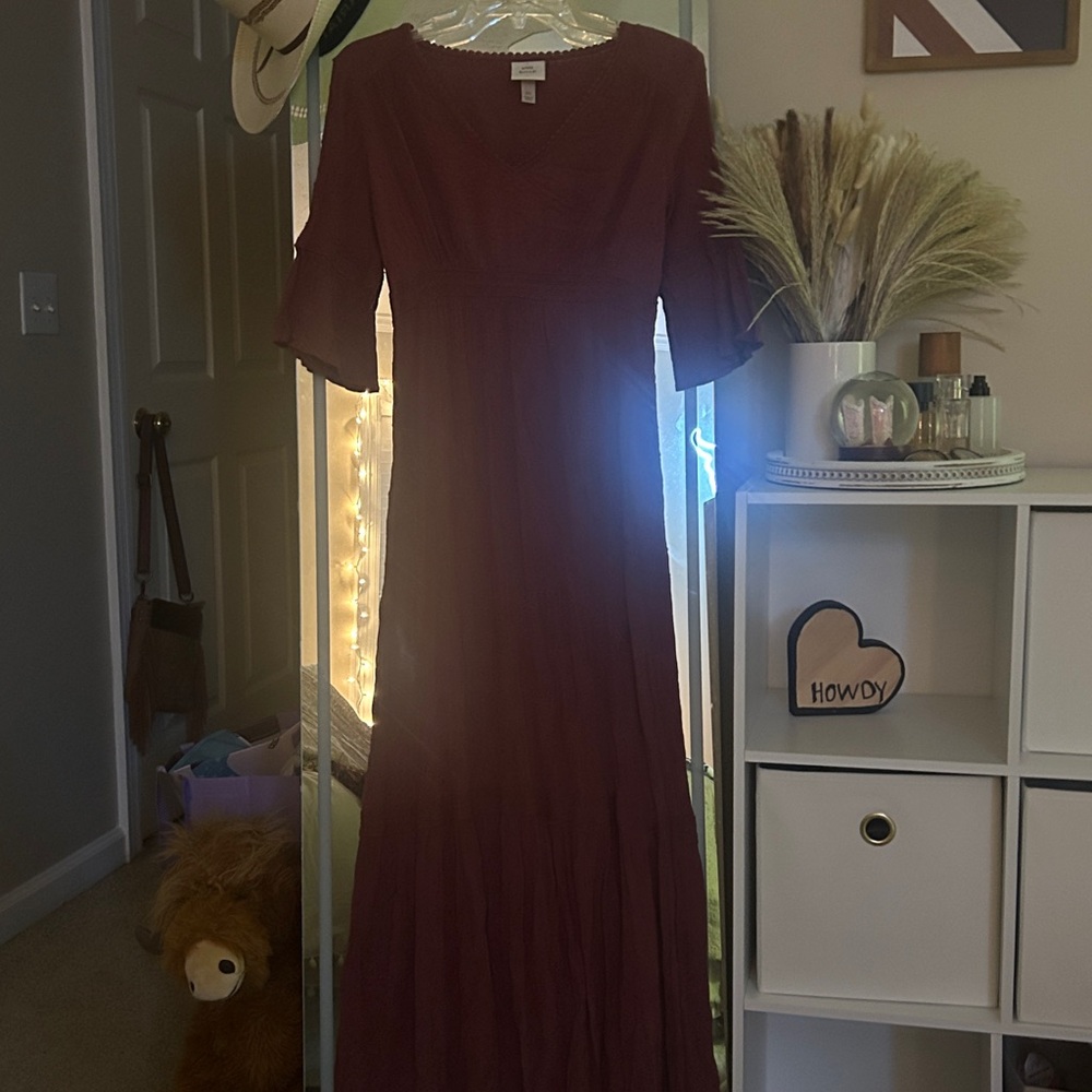 Knox Rose Maroon Long Sleeve Dress